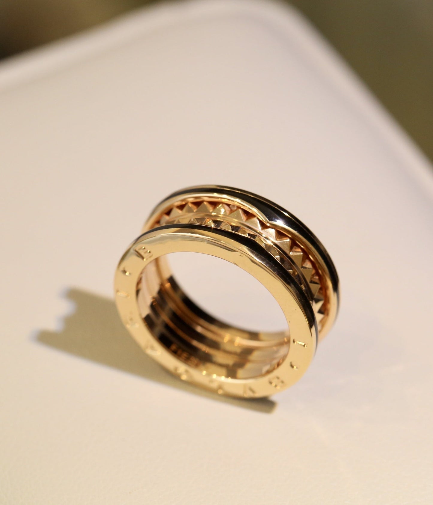 [Stars Jewelry]ZERO 1 PINK GOLD BLACK CERAMIC RING