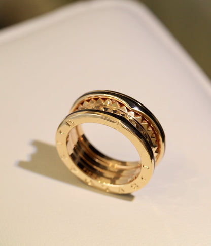[Stars Jewelry]ZERO 1 PINK GOLD BLACK CERAMIC RING