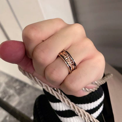 [Stars Jewelry]ZERO 1 PINK GOLD BLACK CERAMIC RING