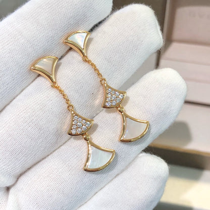 [Stars Jewelry]DREAM EARRINGS 3 MOTIFS DIAMOND MOP PINK GOLD