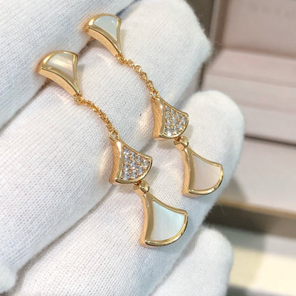 [Stars Jewelry]DREAM EARRINGS 3 MOTIFS DIAMOND MOP PINK GOLD