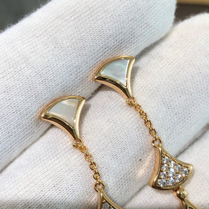 [Stars Jewelry]DREAM EARRINGS 3 MOTIFS DIAMOND MOP PINK GOLD