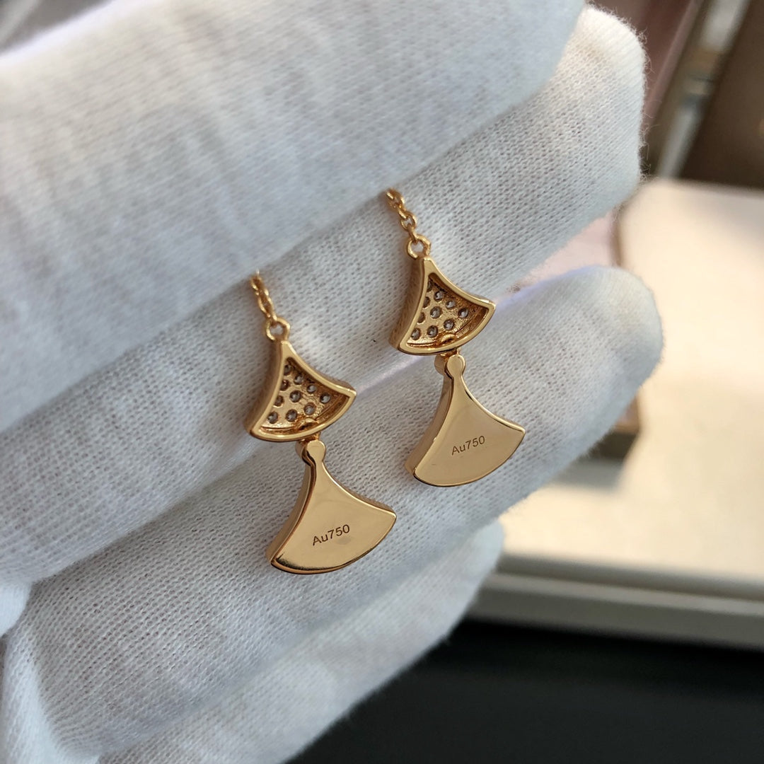 [Stars Jewelry]DREAM EARRINGS 3 MOTIFS DIAMOND MOP PINK GOLD