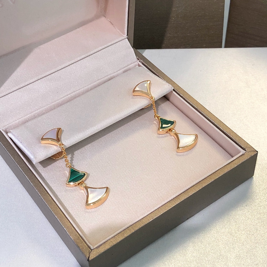 [Stars Jewelry]DREAM EARRINGS 3 MOTIFS MALACHITE MOP PINK GOLD