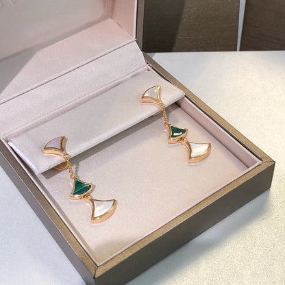 [Stars Jewelry]DREAM EARRINGS 3 MOTIFS MALACHITE MOP PINK GOLD