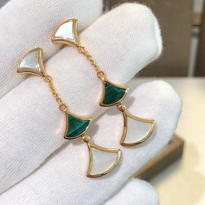 [Stars Jewelry]DREAM EARRINGS 3 MOTIFS MALACHITE MOP PINK GOLD