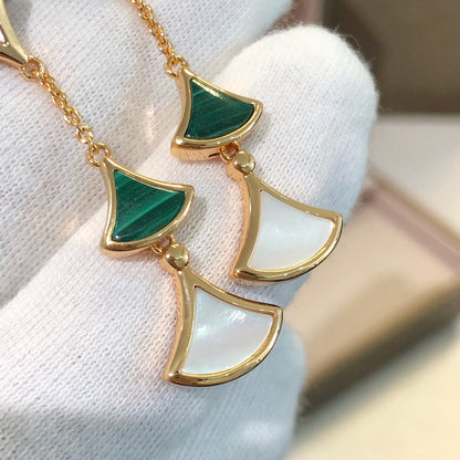 [Stars Jewelry]DREAM EARRINGS 3 MOTIFS MALACHITE MOP PINK GOLD