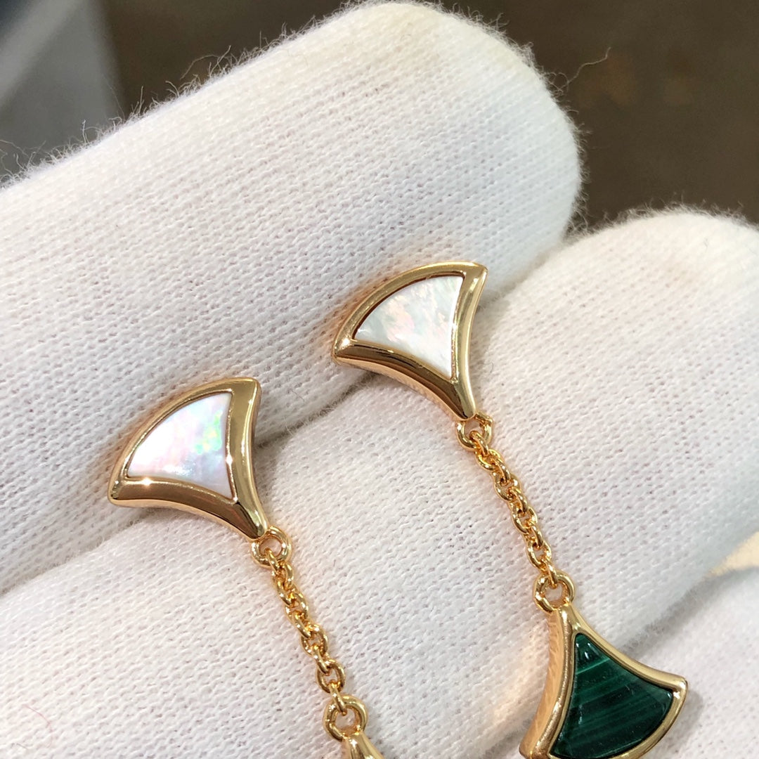 [Stars Jewelry]DREAM EARRINGS 3 MOTIFS MALACHITE MOP PINK GOLD