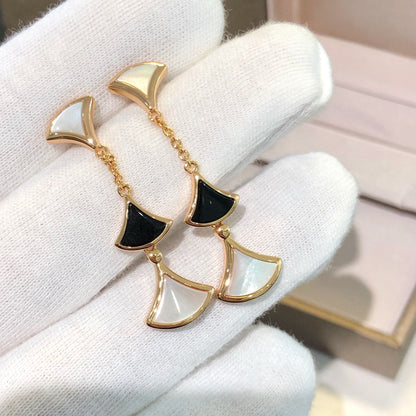 [Stars Jewelry]DREAM EARRINGS 3 MOTIFS ONYX MOP PINK GOLD