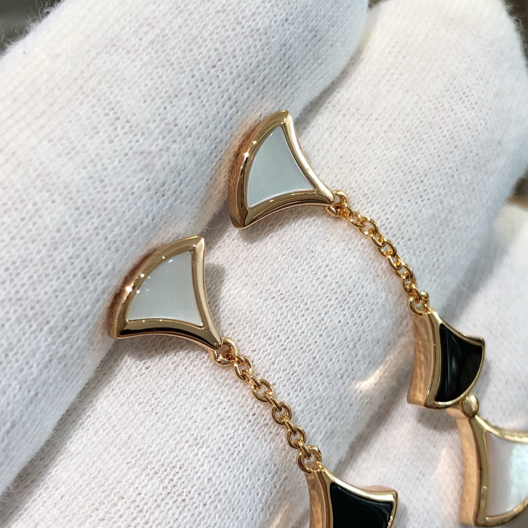 [Stars Jewelry]DREAM EARRINGS 3 MOTIFS ONYX MOP PINK GOLD
