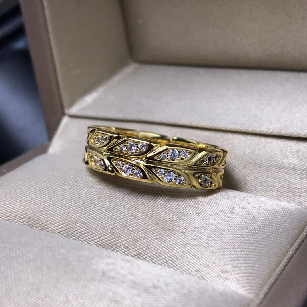 [Stellar jewels]OLIVE LEAF RING DIAMONDS