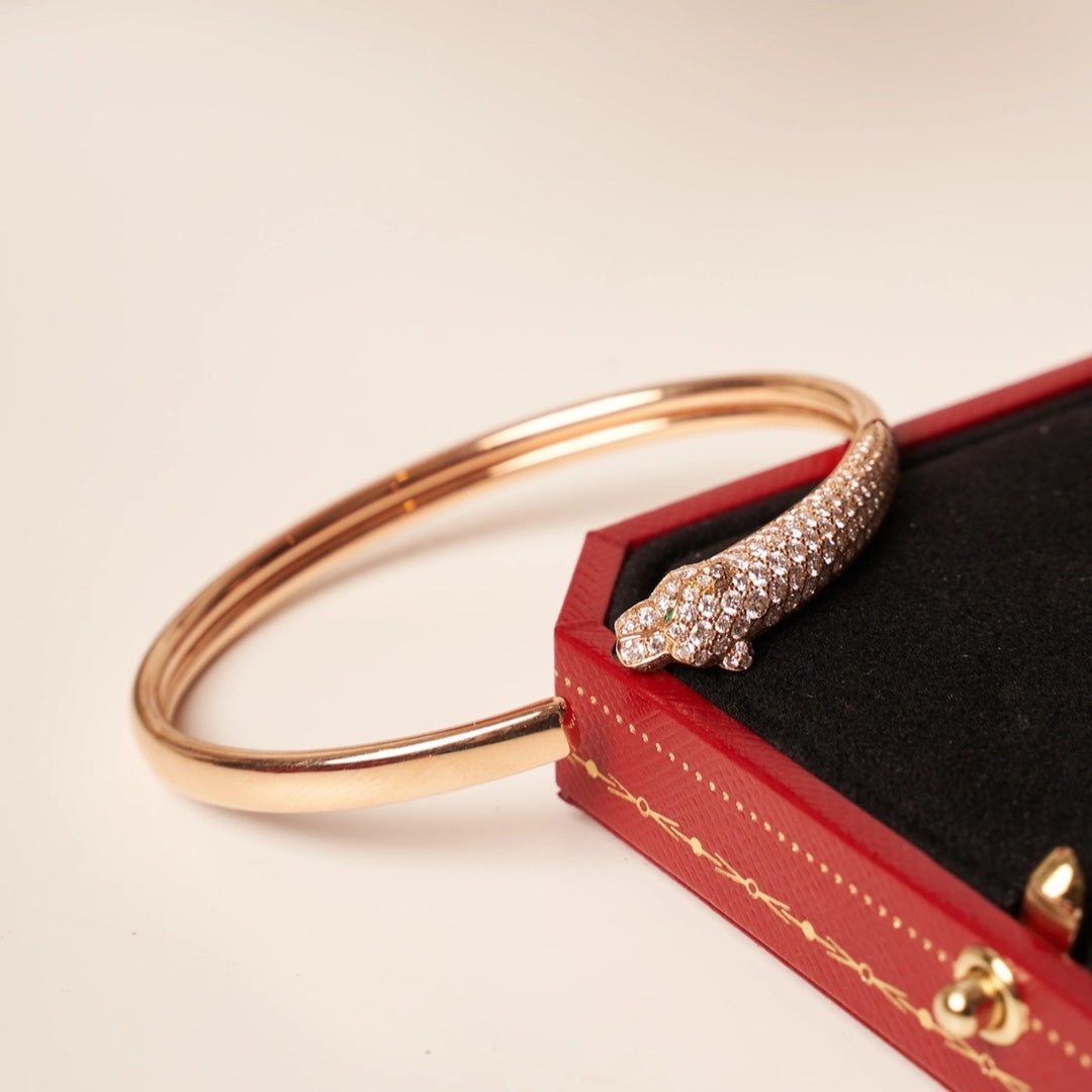 [Stars Jewelry]PANTHERE ROSE GOLD DIAMOND OPEN BRACELET