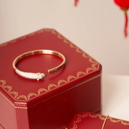 [Stars Jewelry]PANTHERE ROSE GOLD DIAMOND OPEN BRACELET