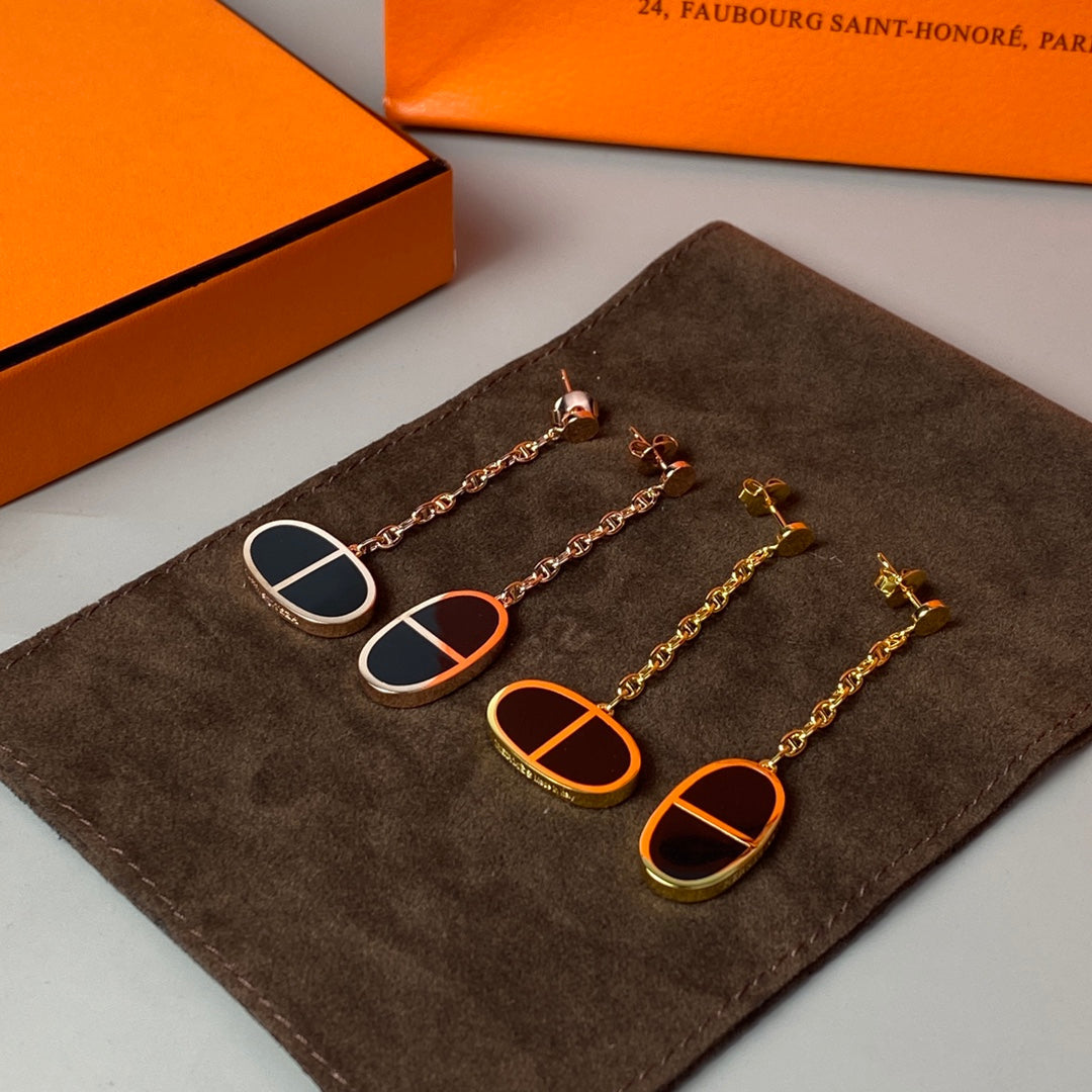 [Stars Jewelry]CHAINE VERSO BLACK CERAMIC EARRINGS