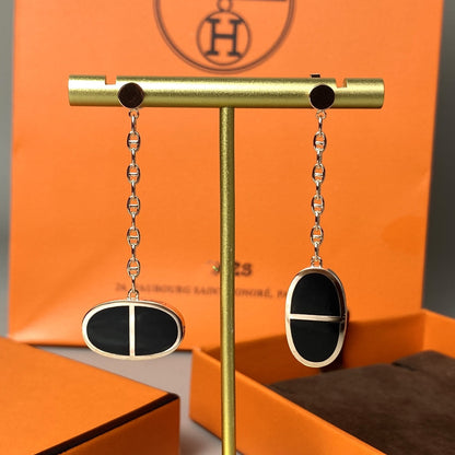 [Stars Jewelry]CHAINE VERSO BLACK CERAMIC EARRINGS