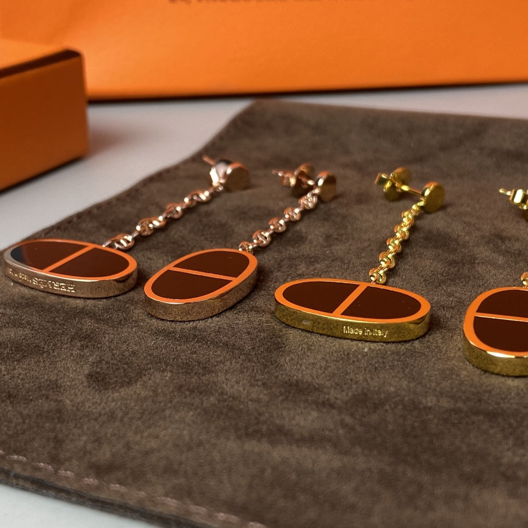 [Stars Jewelry]CHAINE VERSO BLACK CERAMIC EARRINGS