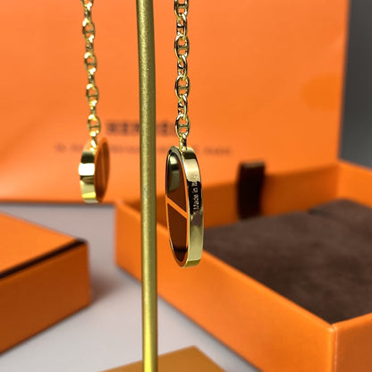[Stars Jewelry]CHAINE VERSO BLACK CERAMIC EARRINGS