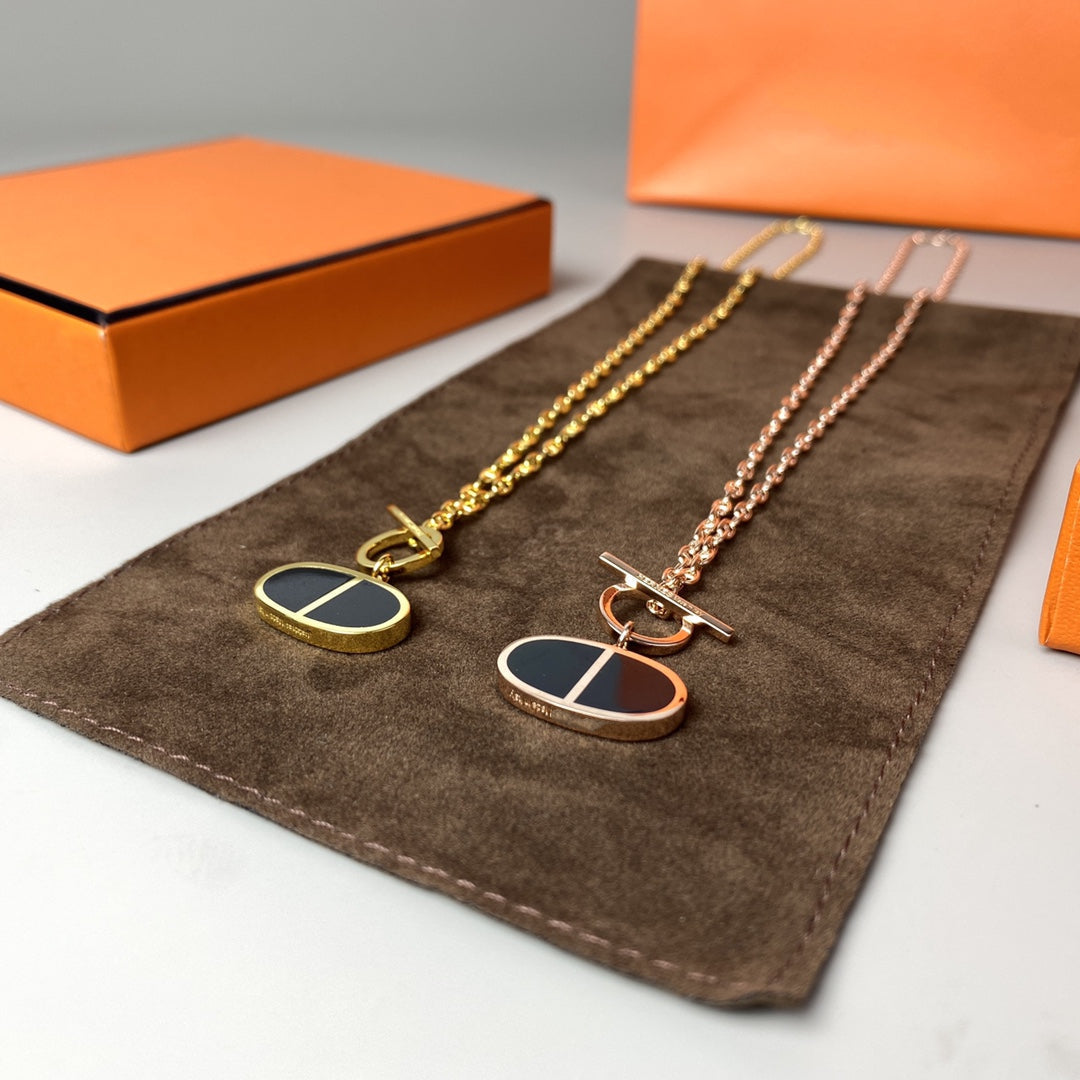 [Stars Jewelry]CHAINE VERSO BLACK CERAMIC NECKLACE
