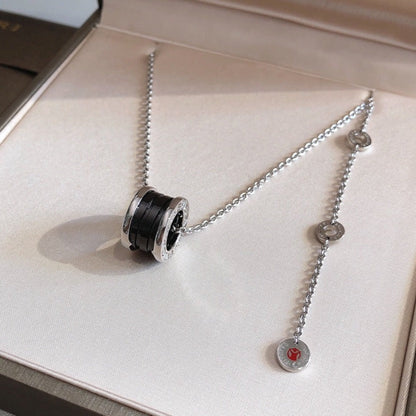 [Stars Jewelry]ZERO 1 BLACK CERAMIC SILVER NECKLACE