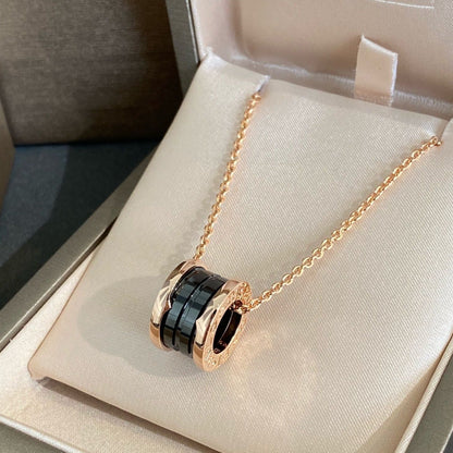 [Stars Jewelry]ZERO 1 BLACK CERAMIC PINK GOLD NECKLACE