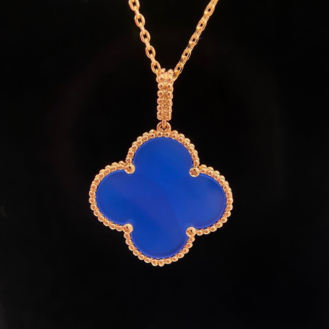 [Stars Jewelry]CLOVER 25MM NECKLACE TURQUOISE ROSE GOLD