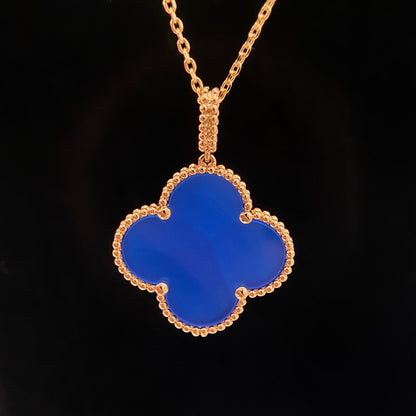 [Stars Jewelry]CLOVER 25MM NECKLACE TURQUOISE ROSE GOLD