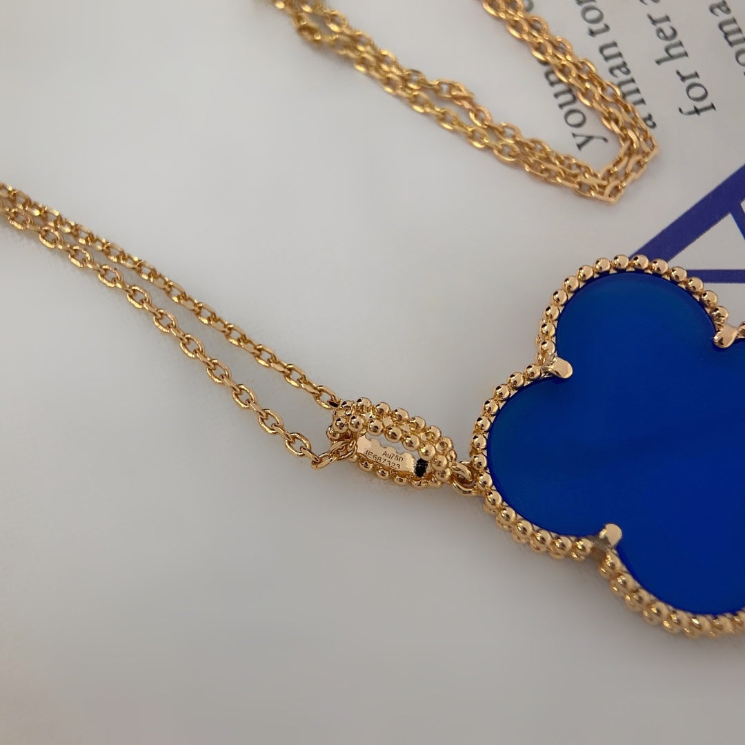 [Stars Jewelry]CLOVER 25MM NECKLACE TURQUOISE ROSE GOLD