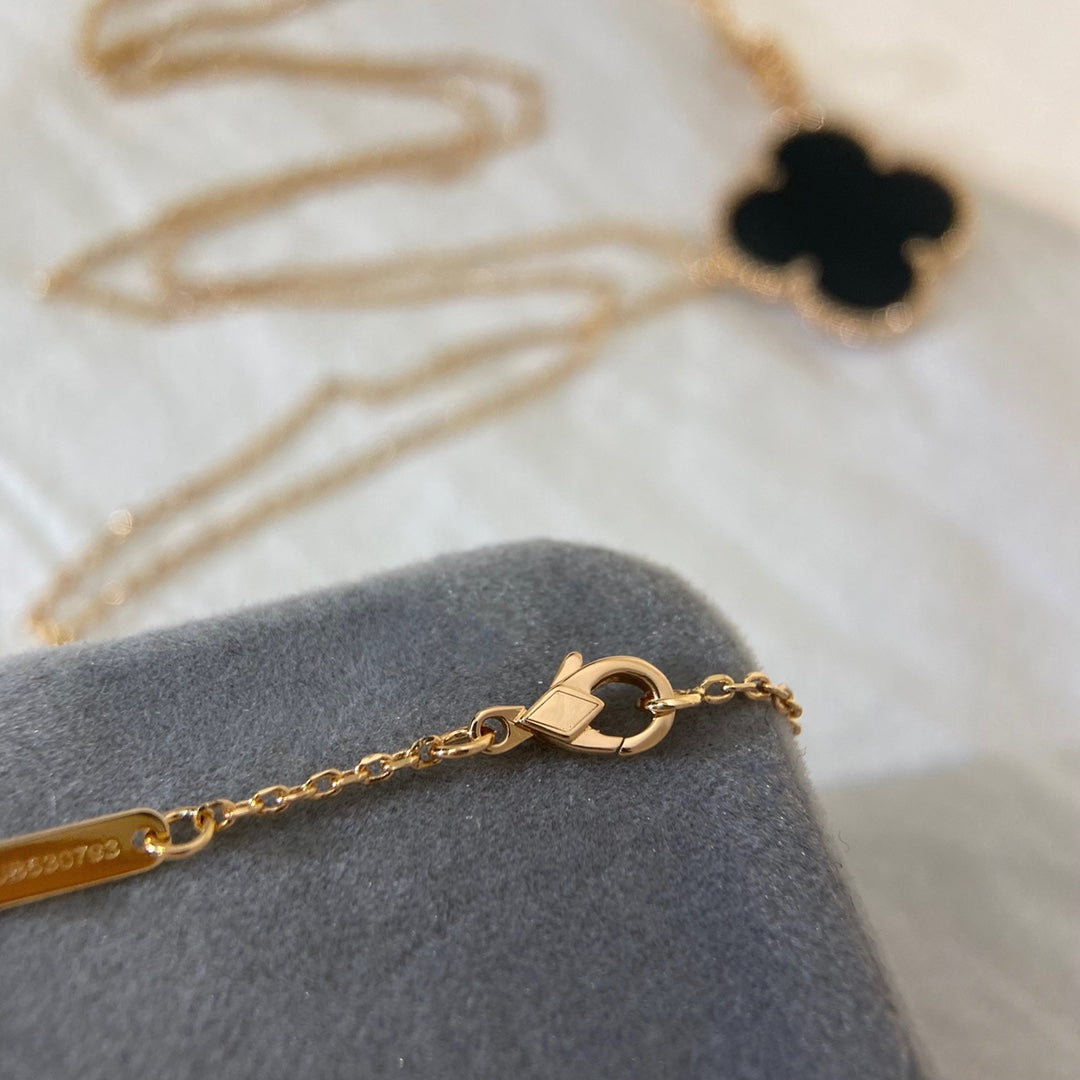 [Stars Jewelry]CLOVER 25MM NECKLACE GOLD ONYX