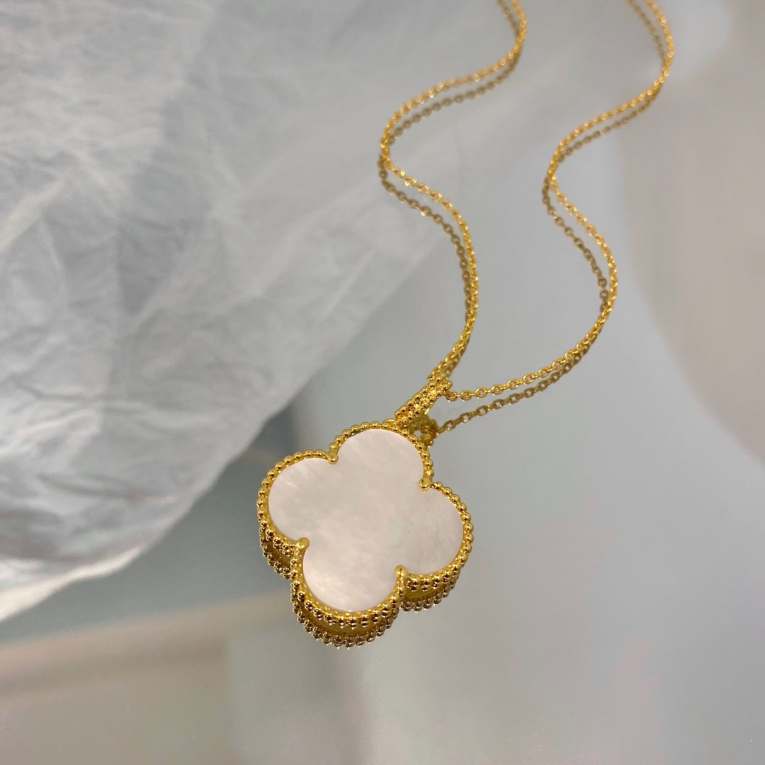 [Stars Jewelry]CLOVER 25MM MOP LARGE PENDANT NECKLACE