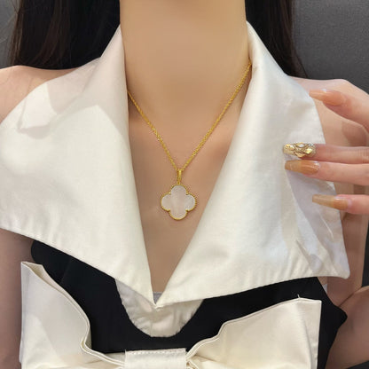 [Stars Jewelry]CLOVER 25MM MOP LARGE PENDANT NECKLACE