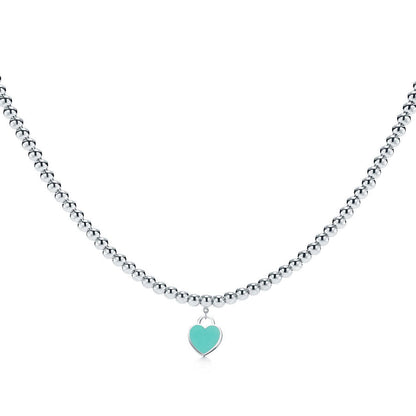 [Stellar jewels]HEART PEDANT SILVER BALL CHAIN NECKLACE