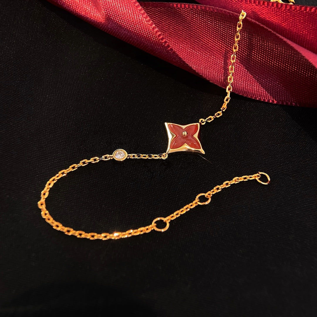 [Stars Jewelry]COLOR STAR CARNELIAN PINK GOLD DIAMOND BRACELET