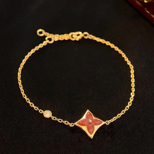 [Stars Jewelry]COLOR STAR CARNELIAN PINK GOLD DIAMOND BRACELET