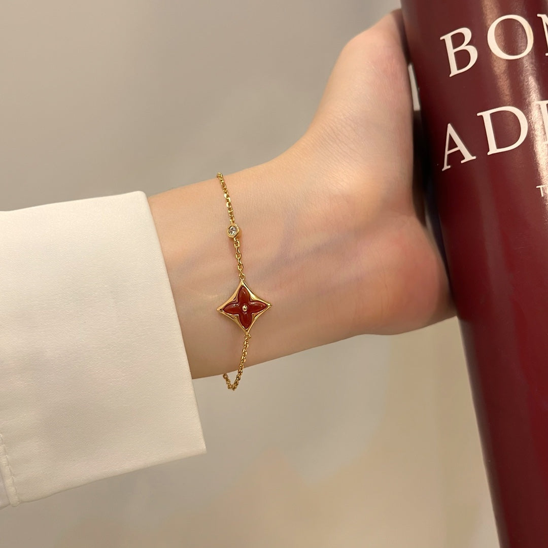 [Stars Jewelry]COLOR STAR CARNELIAN PINK GOLD DIAMOND BRACELET