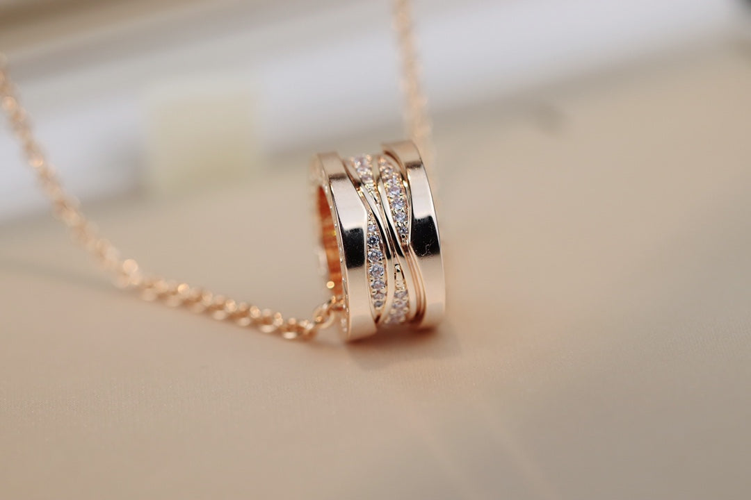 [Stars Jewelry]ZERO 1 PINK GOLD DIAMOND NECKLACE