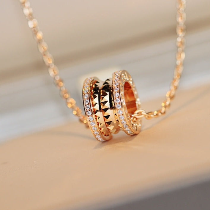 [Stars Jewelry]ZERO 1 ROCK PEDANT PINK GOLD NECKLACE