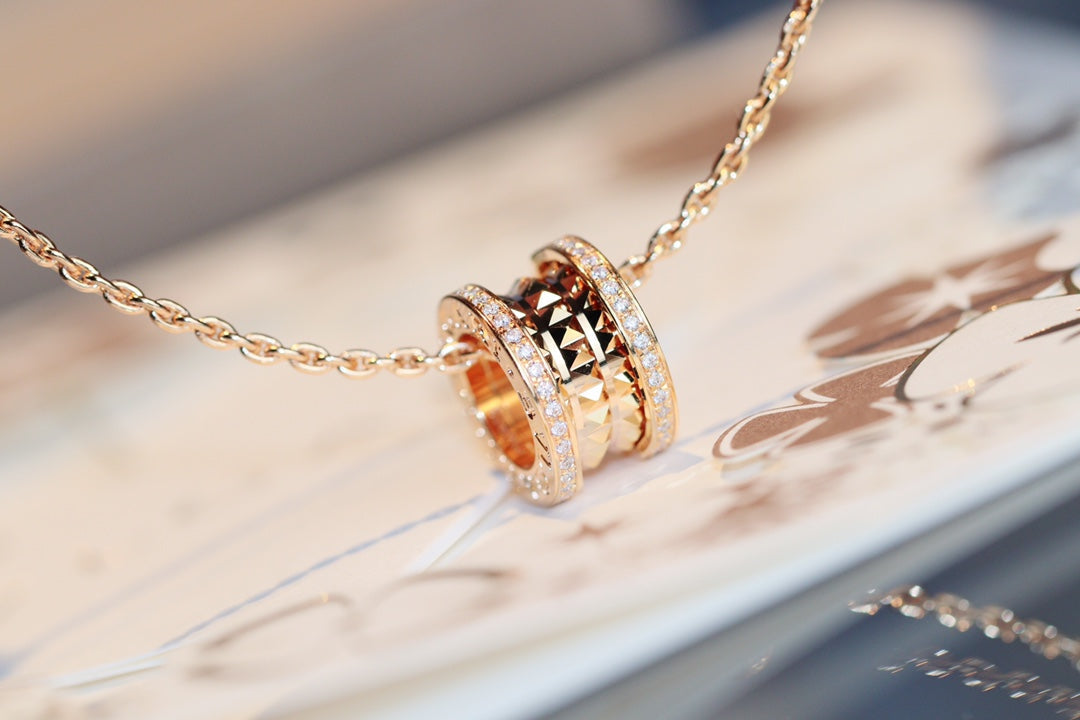 [Stars Jewelry]ZERO 1 ROCK PEDANT PINK GOLD NECKLACE