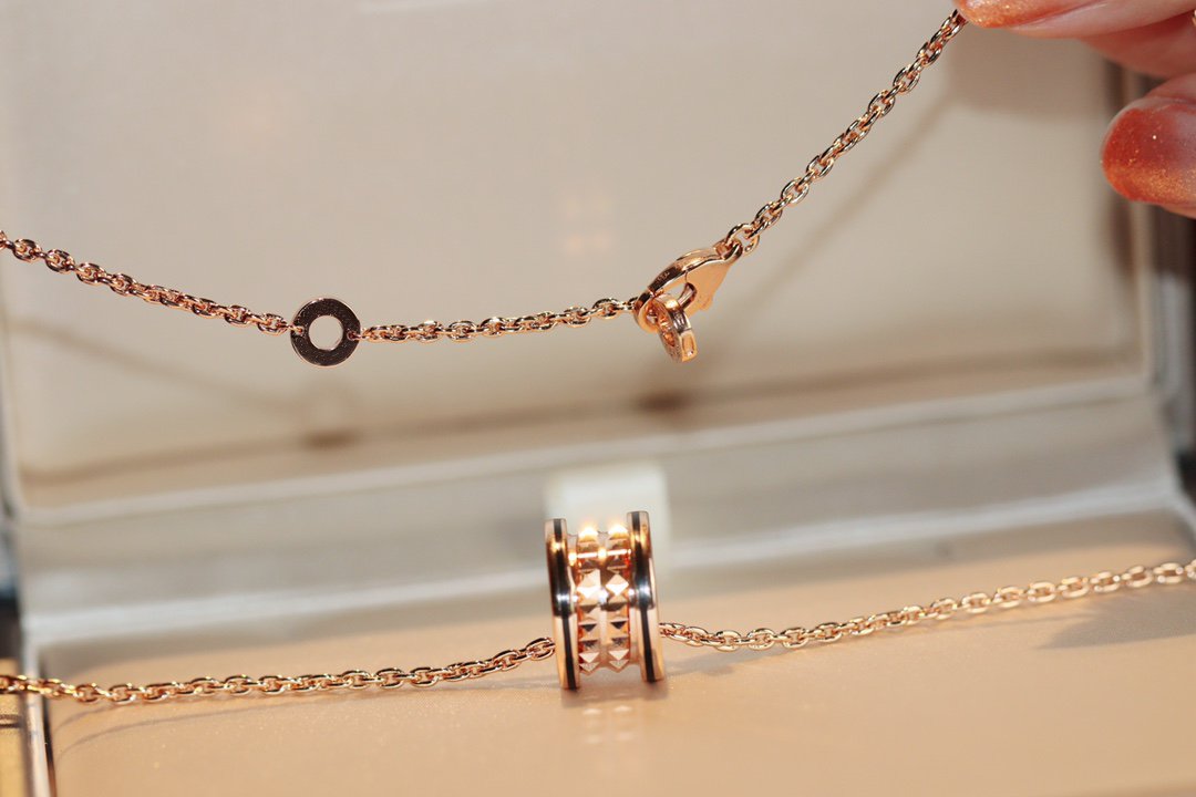 [Stars Jewelry]ZERO 1 ROCK PEDANT PINK GOLD BLACK NECKLACE