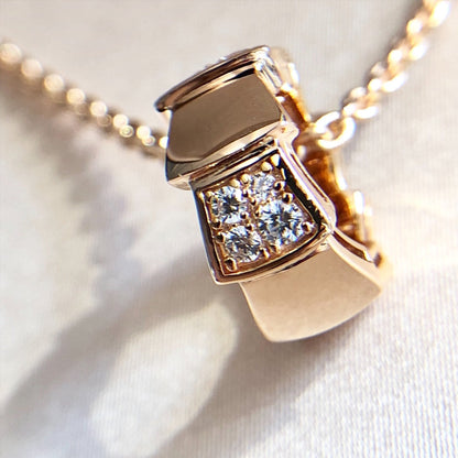 [Stars Jewelry]SERPENTI PEDANT DIAMOND PINK GOLD NECKLACE