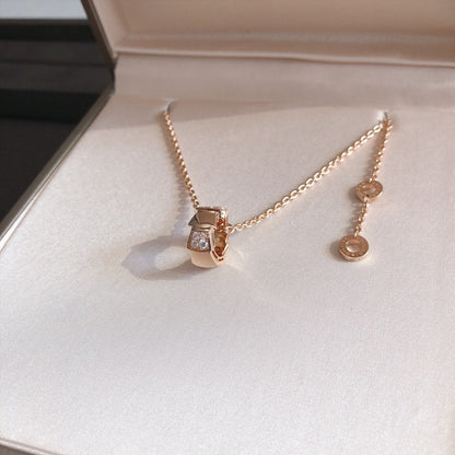 [Stars Jewelry]SERPENTI PEDANT DIAMOND PINK GOLD NECKLACE