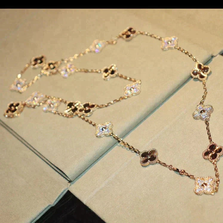 [Stars Jewelry]CLOVER 20 MOTIFS LASER DIAMOND NECKLACE