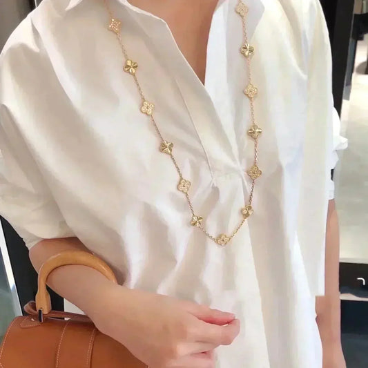 [Stars Jewelry]CLOVER 20 MOTIFS LASER DIAMOND NECKLACE