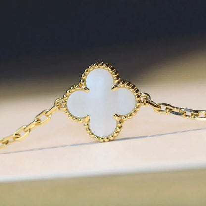 [Stars Jewelry]CLOVER 20 MOTIFS WHITE MOP NECKLACE