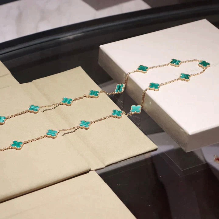 [Stars Jewelry]CLOVER 20 MOTIFS MALACHITE GOLD