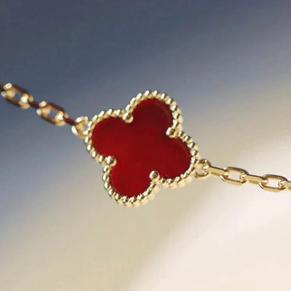 [Stars Jewelry]CLOVER 20 MOTIFS CARNELIAN NECKLACE