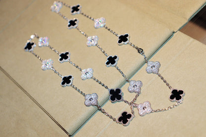 [Stars Jewelry]CLOVER 20 MOTIFS ONYX DIAMOND SILVER