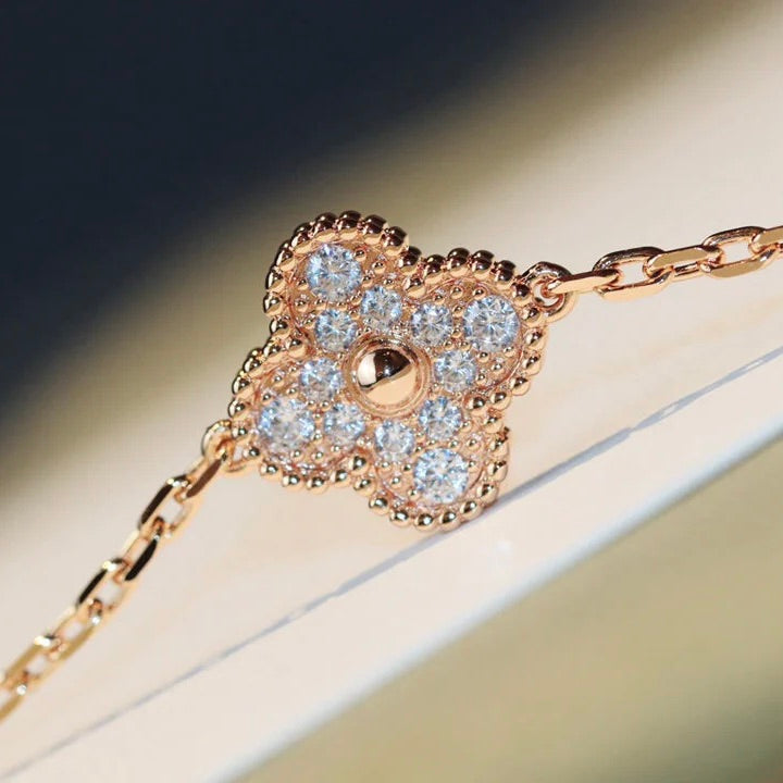 [Stars Jewelry]CLOVER 20 MOTIFS MALACHITE DIAMOND NECKLACE