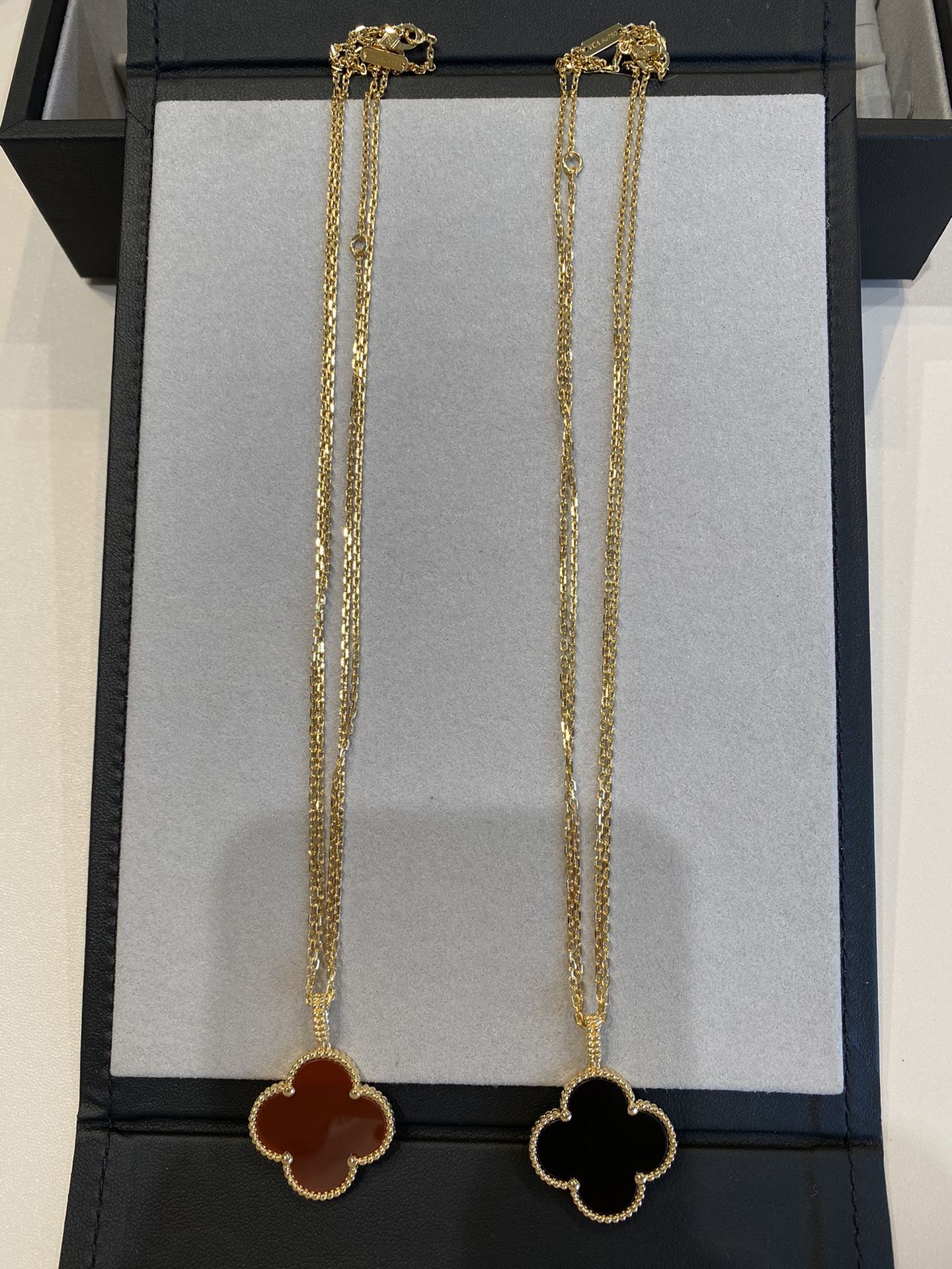 [Stars Jewelry]CLOVER 25MM NECKLACE GOLD CARNELIAN