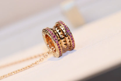 [Stars Jewelry]ZERO 1 ROCK PINK GOLD PINK DIAMOND NECKLACE