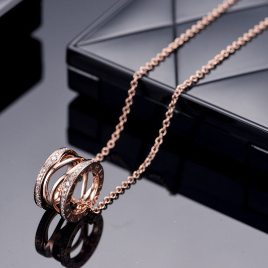 [Stars Jewelry]ZERO 1 PINK GOLD DIAMOND OPEN NECKLACE